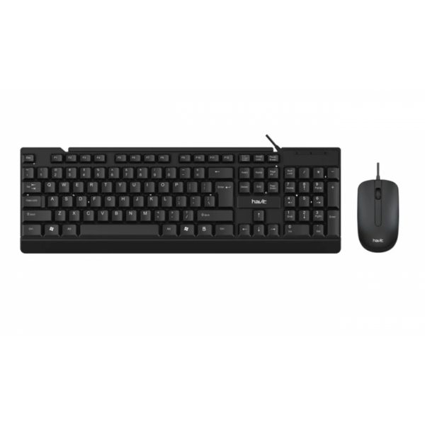 Ensemble Clavier et Souris Filaire usb havit  – Noir -HV-KB272CM Tunisie