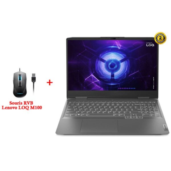 Pc Portable Gamer Lenovo LOQ 15IRH8 I5 12è Gén 8Go 512Go ssd Rtx 2050 4Go -Gris – 82XV00UGFG Tunisie