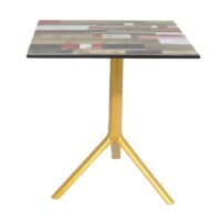 Table Bistrot Noa 3 Pieds 70×70 Cm Compact Socle Peinture Doré Sotufab – Maracaibo – TBIS146DR Tunisie