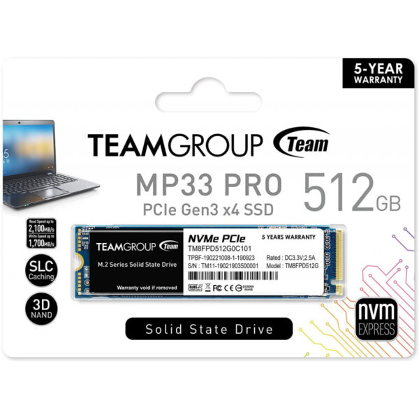 Disque Dur Interne Ssd M.2 Teamgroup Mp33 Pro 512 Go – TM8FPD512G0C101 Tunisie