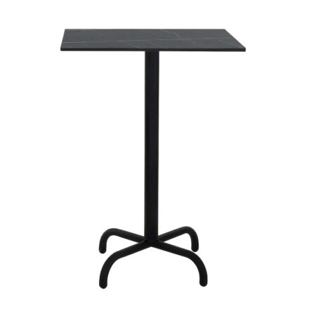 Table Haute 70×70 Cm Compact Socle Métallique Sotufab – Noir Effet Marbré – TPIZ049 Tunisie