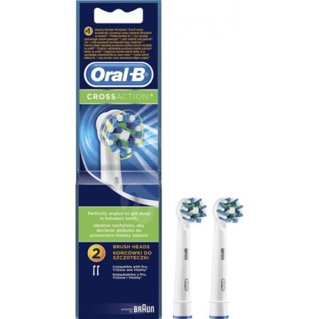 2 Têtes de brosse à dents Braun Oral-B Cross Action – EB50-2 Tunisie