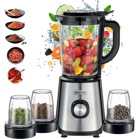 Blender Kenwood + 3 Moulins 1000 W BLM45.880SS Noir & Inox bestbuytunisie.prixtunisie.best