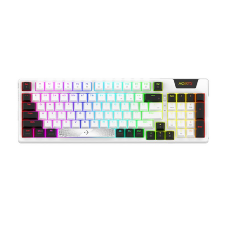 Clavier Filaire Gamer Mécanique AQIRYS ADARA 100% Anti-ghosting RGB – Blanc Tunisie