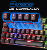 Clavier Sans Fil Mécanique Spirit of Gamer XPERT K200 DARK MECA RGB – Noir – CLA-XK200BK Tunisie