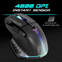 Pack Gaming Sans fil Spirit Of Gamer clavier semi mécanique + souris ULT600 RGB -Noir-CLS-MK600S-BK Tunisie