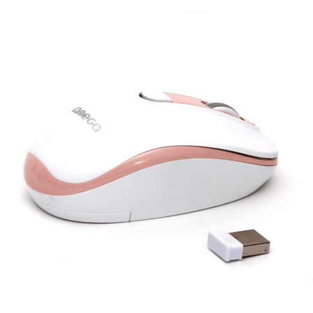 Souris Omega Sans Fil 1600dpi – Blanc & Rose -OM220WP Tunisie