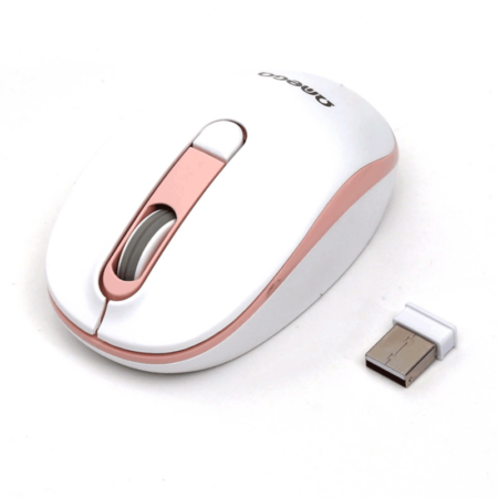 Souris Omega Sans Fil 1600dpi – Blanc & Rose -OM220WP Tunisie