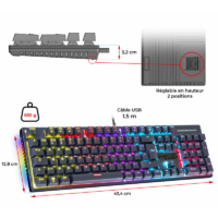 Clavier Sans Fil Mécanique Spirit of Gamer XPERT K250 RGB Switch Rouge – Noir – CLA-XK250BK Tunisie