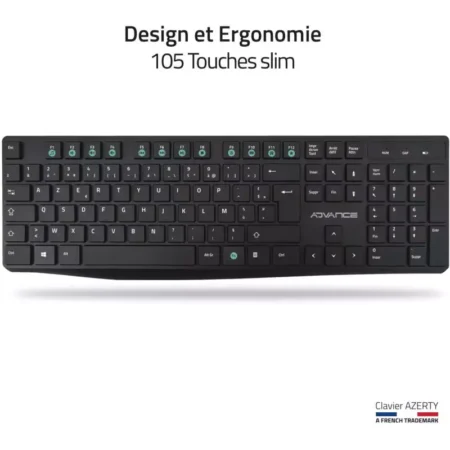 Pack ADVANCE Elite Wireless Combo Clavier + Souris Sans Fil + Tapis  – Noir – CLS-7100RF Tunisie