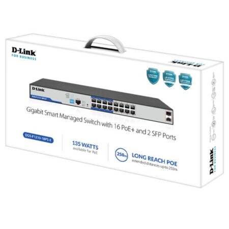 Switch D-link Dgs-f1210-18ps-e Poe+ Géré Intelligent Gigabit Avec 16 Ports Poe – Noir -DGS-F1210-18PS-E Tunisie