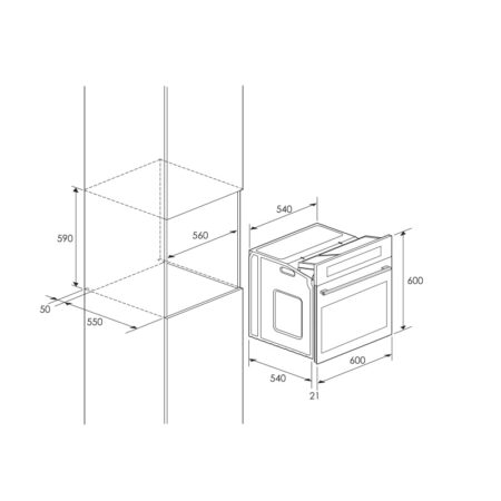 Four Encastrable Électrique Ventilé Focus F.721X 60 cm Inox Tunisie