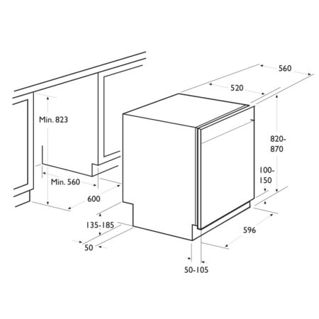 Lave-Vaisselle Semi-Encastrable Focus F.502X 12 Couverts Inox Tunisie