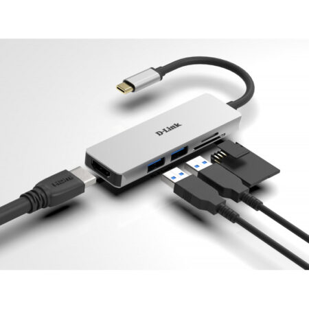 Hub D-link Dub-m530 Usb-c 5-en-1 Vers Hdmi  Usb  Microsd  Sd DUB-M530 Tunisie