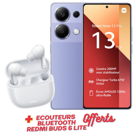 Smartphone Xiaomi Redmi Note 13 Pro 12Go 512Go – Violet Tunisie