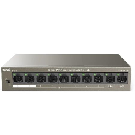 switch tenda 10-Port 10/100Mbps Desktop Switch with  8-Port  PoE – Marron – TEF1110P-8-63W Tunisie