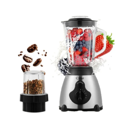 Blender en Verre avec Moulin Kiwi KSB-2262 Inox & Noir Tunisie