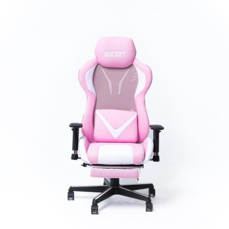 Chaise Gaming Rocket RGB – Blanc &Rose Tunisie