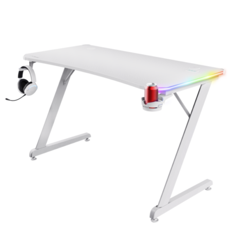 Bureau de Gaming TRUST GXT 709 Luminus RGB – Blanc – 25328 Tunisie