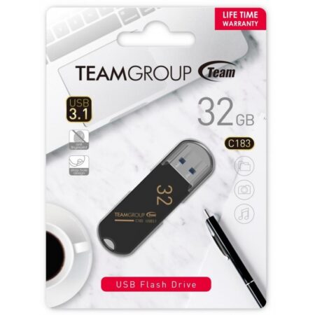 Clé Usb Teamgroup C183 32 Go Usb 3.1 – Noir – TC183332GB01 Tunisie