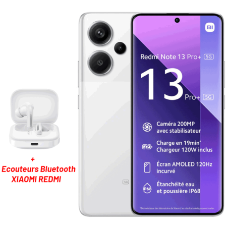 Smartphone Xiaomi Redmi Note 13 Pro+ 12Go – 512Go 5G – Blanc Tunisie