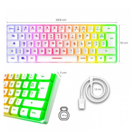 Clavier Gamer Filaire Spirit Of Gamer PRO-K2 RGB – Blanc – CLA-PK2WT Tunisie