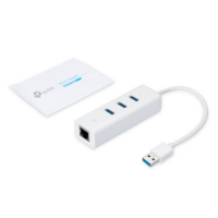 Hub & Adaptateur USB 3.0 Gigabit 3 ports Ethernet 2 en 1- Blanc -TL-UE330 Tunisie