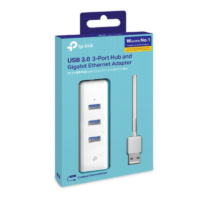 Hub & Adaptateur USB 3.0 Gigabit 3 ports Ethernet 2 en 1- Blanc -UE330 Tunisie