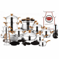 Set De Cuisine Bonera 38 Pièces Inox & Rouge Tunisie