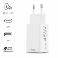 Hama Chargeur Rapide, 1x Usb-c, 1x Usb- A, Mini Chargeur, Pd, 45 W -201993 Tunisie