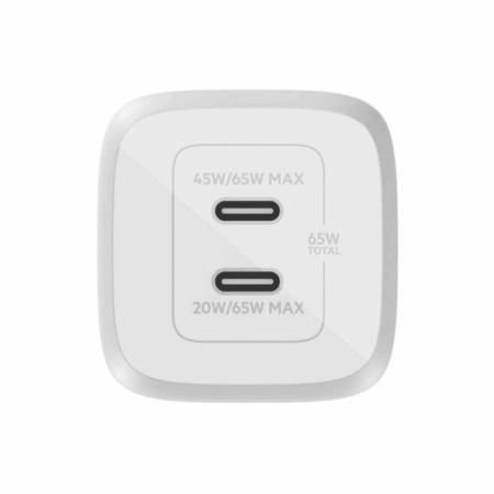 Chargeur Secteur Belkin Boostcharge Pro Double Port Usb-c Gan Avec Technologie Pps 65 W- Blanc -wch013vfwh Tunisie