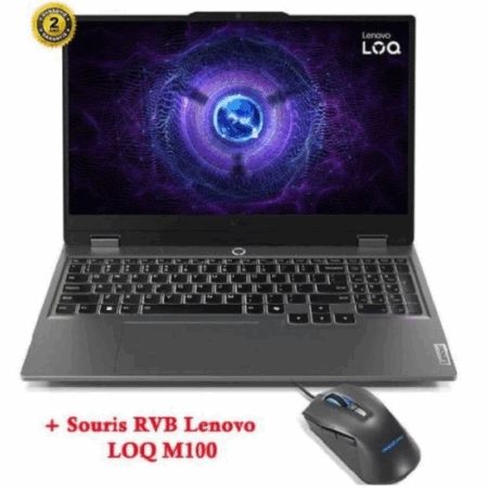 Pc Portable Gamer Lenovo Loq3 15iax9 I5 12gén 24go 512go Ssd RTX 3050 8Go- Noir – 83GS00G1FG Tunisie