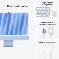 Apple iMac M4 (2024) 24″ Apple M4 16 Go 256 Go Bleu – MWUF3FN-A Tunisie