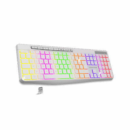 Clavier Gamer Sans Fil ADVANCE R-TYPE CLA-310 RGB Blanc – CLA-310WT Tunisie