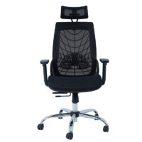 Chaise Directeur Spider Base Chrome – Noir Tunisie