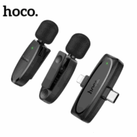 Micro Cravate Sans Fil Hoco  Double avec Récepteur Type-C & Lightning – Noir – L15 Tunisie