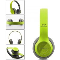 Casque Stéréo MP3 Sans Fil P47 Bluetooth – Vert Tunisie