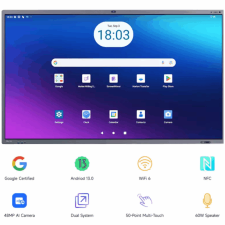 Ecran Interactif Tactile Horion M6APro edla  Plat UHD 4K  65″ – Noir – M6APRO-65 Tunisie