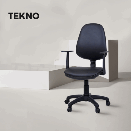 Chaise secrétaire Tekno avec Accoudoirs -Base Chrome Tunisie