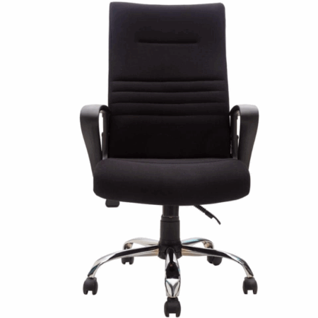 Chaise Directeur Malta Base Chrome – Noir Tunisie
