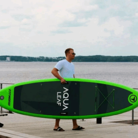 Planche à pagaie What Sup Fitnord Aqua Leaf Gonflable 11.2 pieds – Vert Tunisie