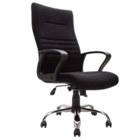 Chaise Directeur Malta Base Chrome – Noir Tunisie