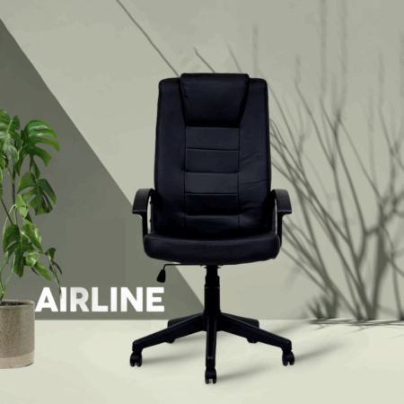 Chaise Directeur Airline Avec Accoudoir Base Noir -Noir Tunisie
