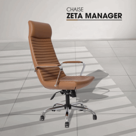 Chaise direction Zeta Base Chrome -Marron Tunisie