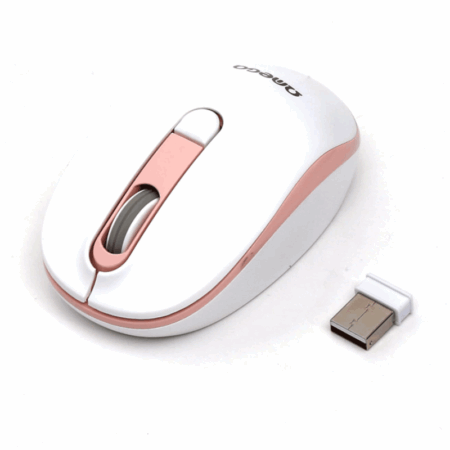 Souris Omega Sans Fil 1600dpi – Blanc & Rose -OM220WP Tunisie
