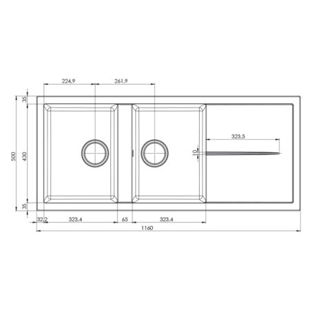 Évier Graniteck Focus FILO.116W Blanc Tunisie
