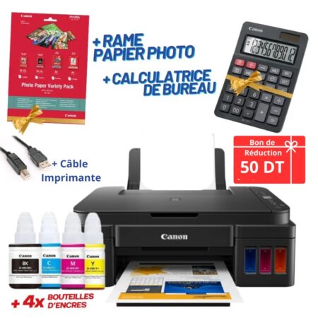 Imprimante Multifonction à Réservoir Intégré 3en1 Canon Pixma G-3410 Wifi Couleur Tunisie