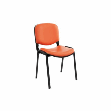 Chaise Attente ISO 1 Place Sans Accoudoirs Base Noir -Orange Tunisie