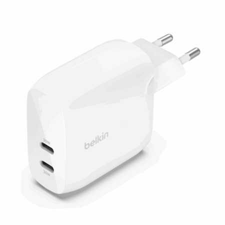 Double Chargeur belkin Mural Usb-c 30 W- Blanc -WCB010vfWHV Tunisie