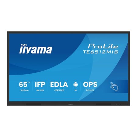 Ecran Tactile iiyama Pro lite  65” 4K UHD Noir – TE6512MIS-B4AG Tunisie